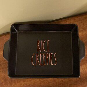 RAE DUNN BLACK RICE CREEPIES Halloween Ceramic Baker NEW